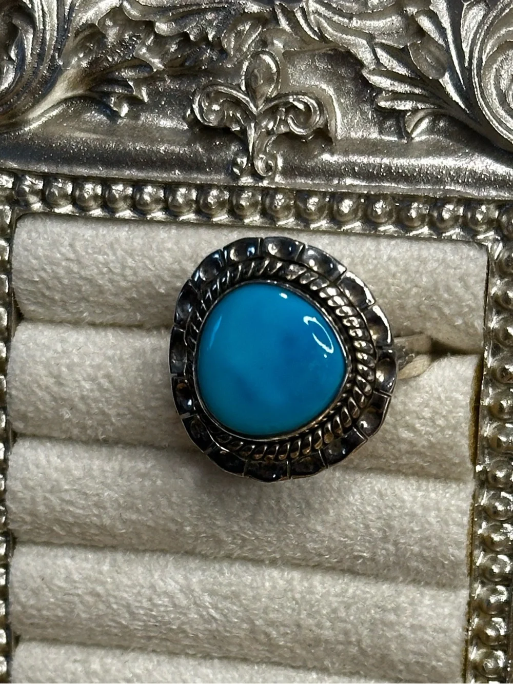 Sleeping Beauty Turquoise Sterling Silver Ring Size 6.5